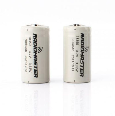 RadioMaster 18350 900mAh 3.7V Li-ion Battery for Zorro (2 Pack) [DG]
