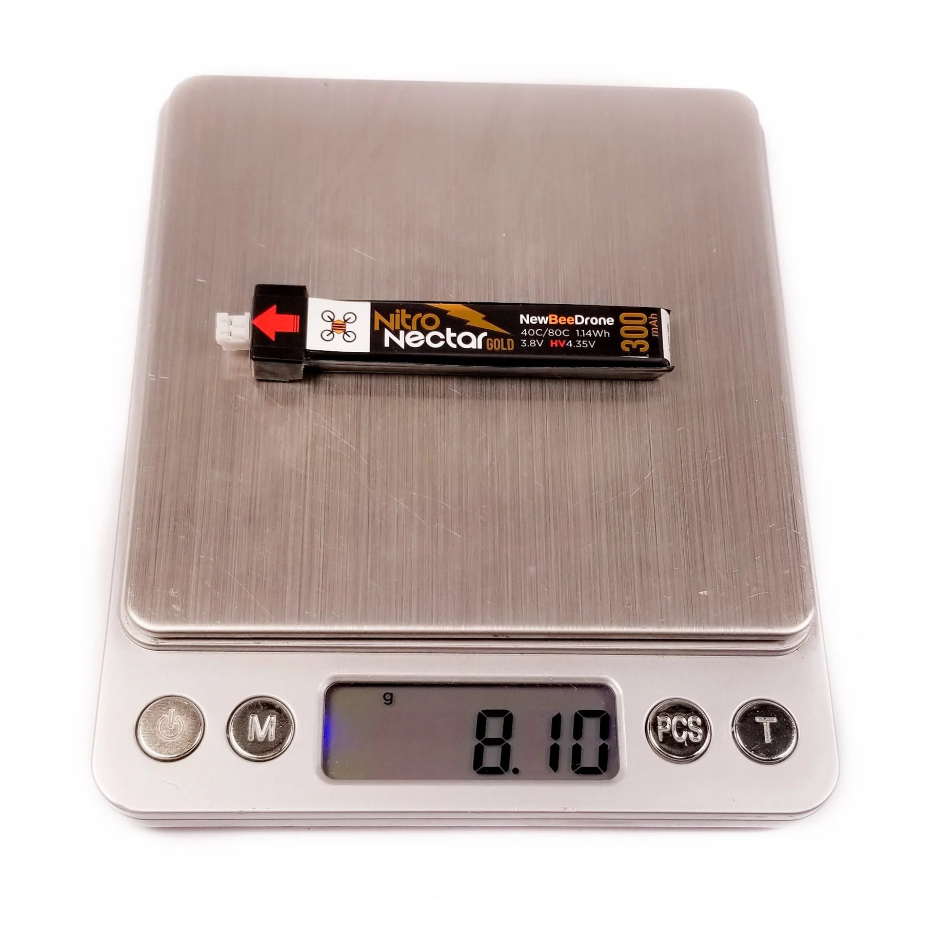 NewBeeDrone Nitro Nectar Gold 300mAh 1S HV PH2 LiPo Battery (4 Pack) [DG]
