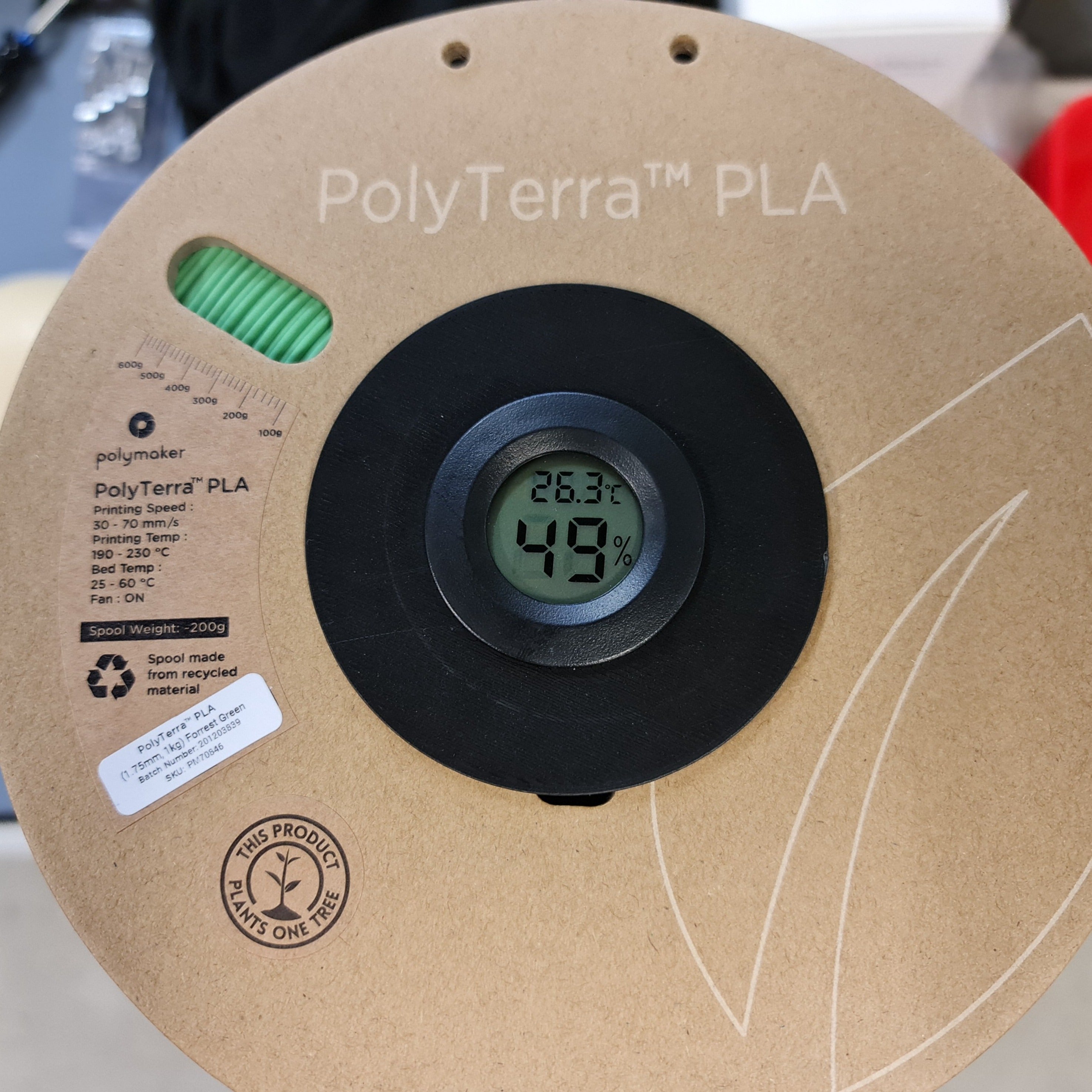 Round Digital Humidity Sensor Spool Adapter