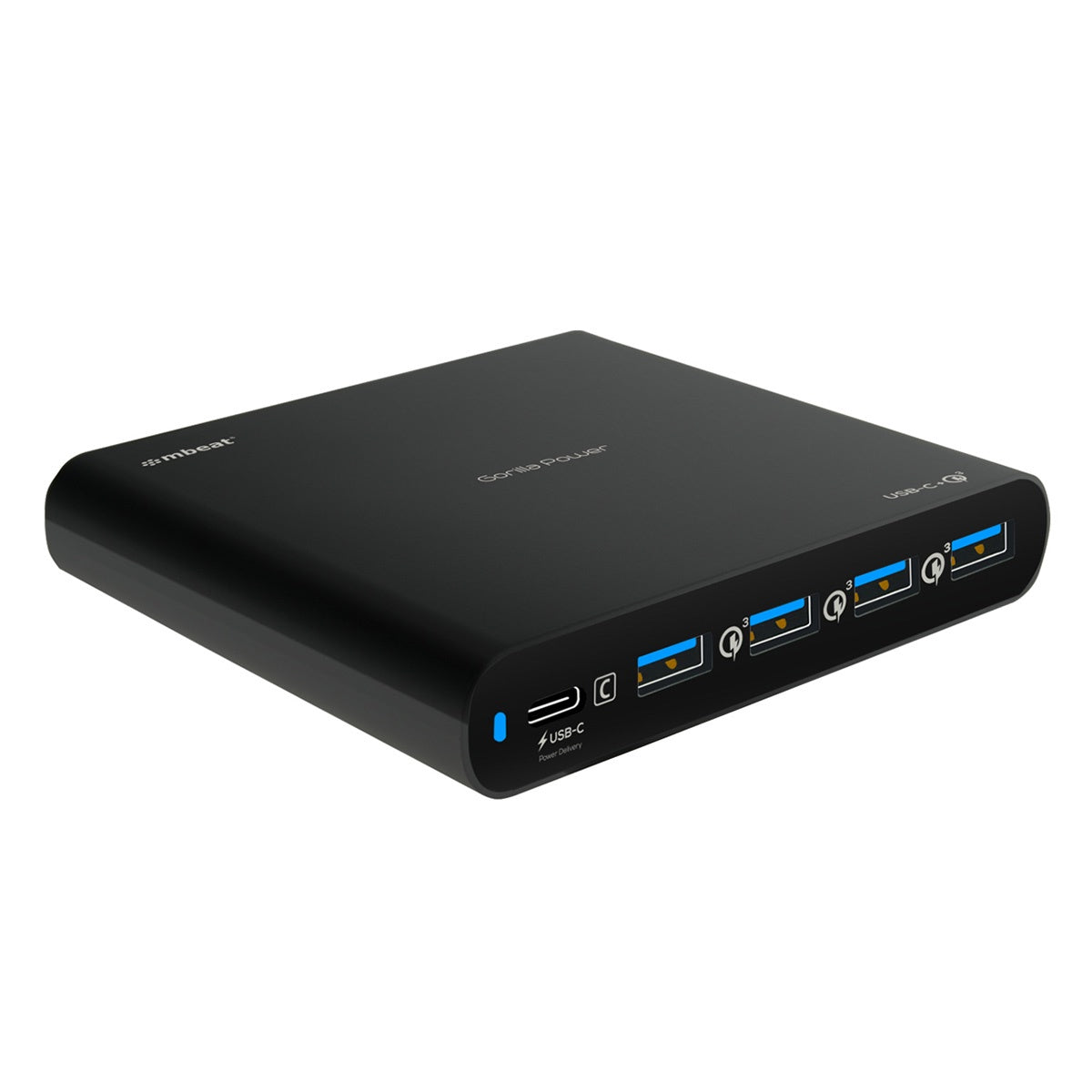 mbeat® Gorilla Power 80W USB-C Power Delivery (PD 2.0) and 4 USB-A Quick Charge 3.0 Compact Charger MB-CHGR-PD80