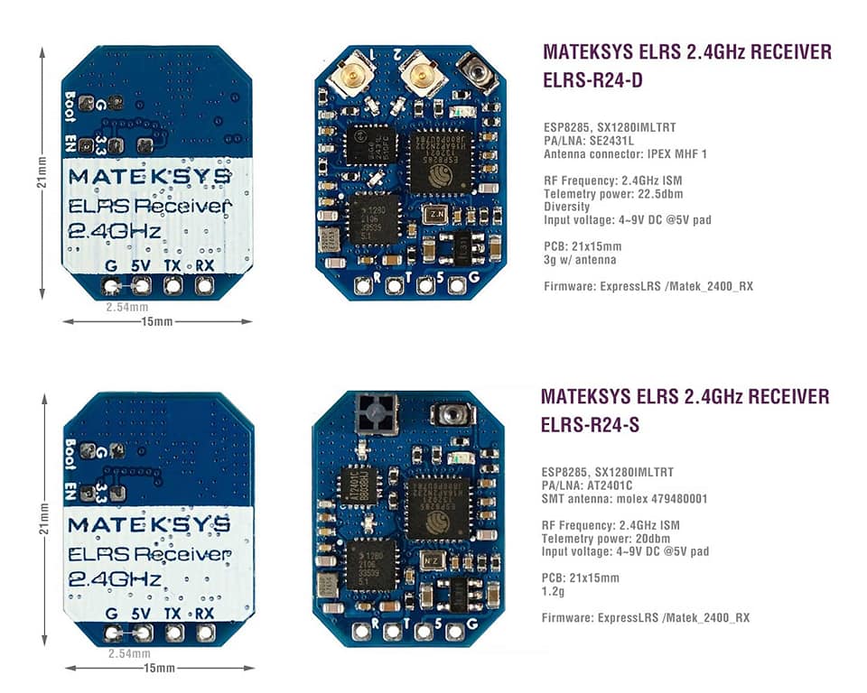 Matek ELRS Receiver R24 (2.4ghz)