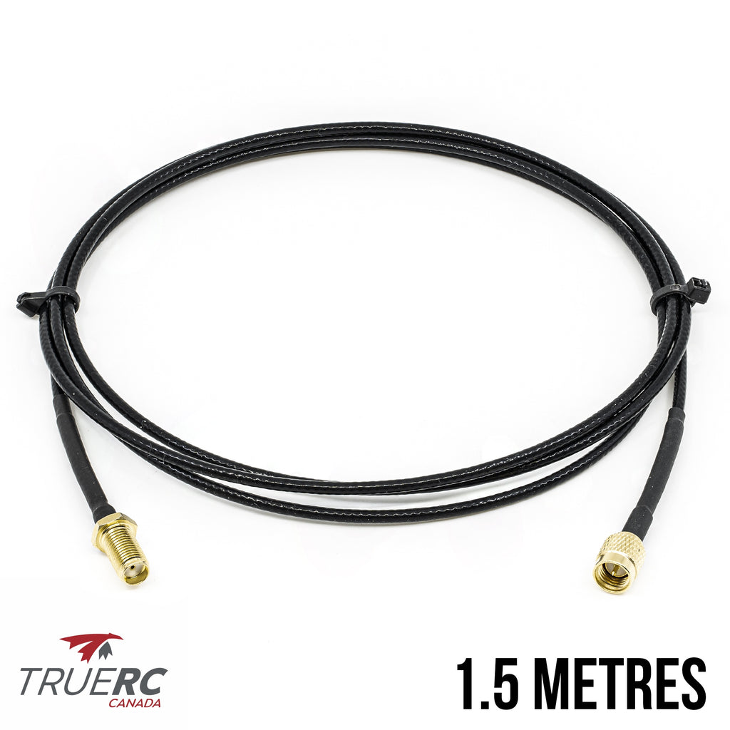 TrueRC 150cm RG316 Coaxial MALE SMA to FEMALE SMA Extension Cable