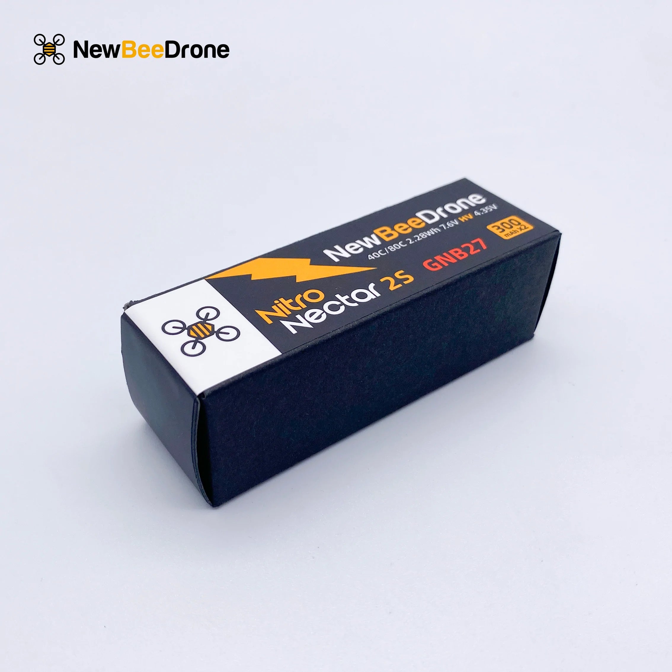 NewBeeDrone Nitro Nectar Gold 300mAh 2S HV LiPo Battery with GNB27 (2 Battery) [DG]