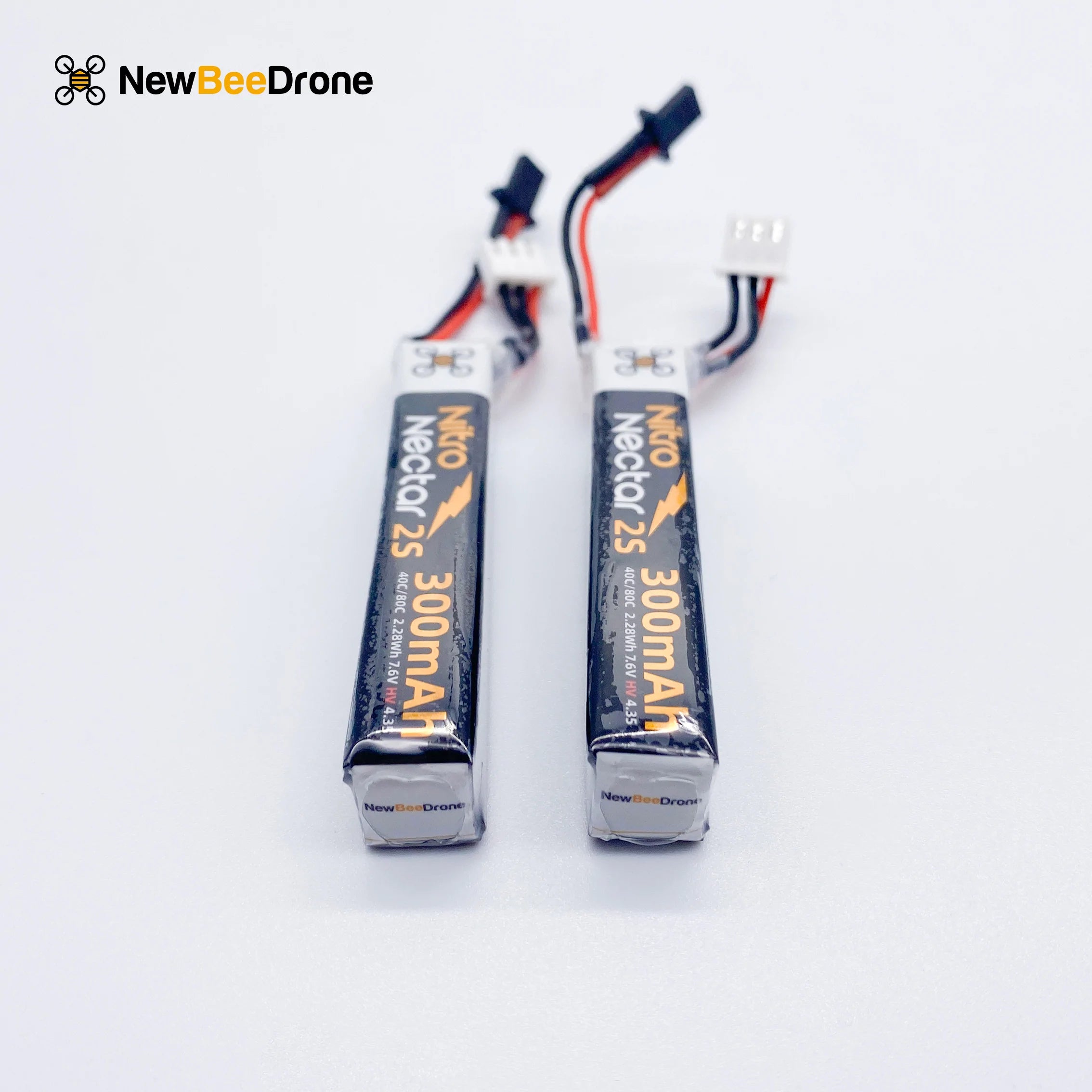 NewBeeDrone Nitro Nectar Gold 300mAh 2S HV LiPo Battery with GNB27 (2 Battery) [DG]