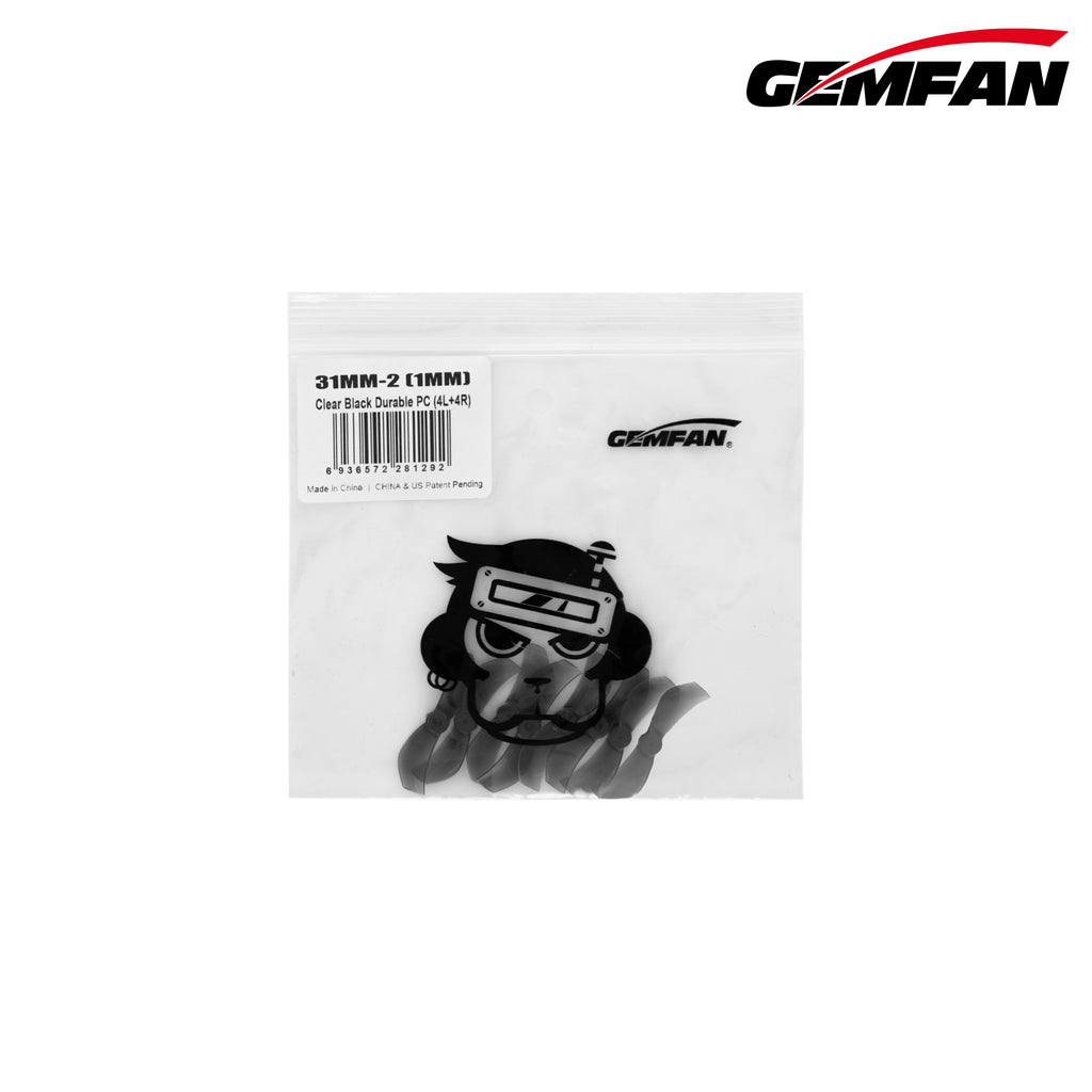 Gemfan 1210 31MM 1.2" 2-Blade Propeller 1mm Shaft (2CW + 2CCW)