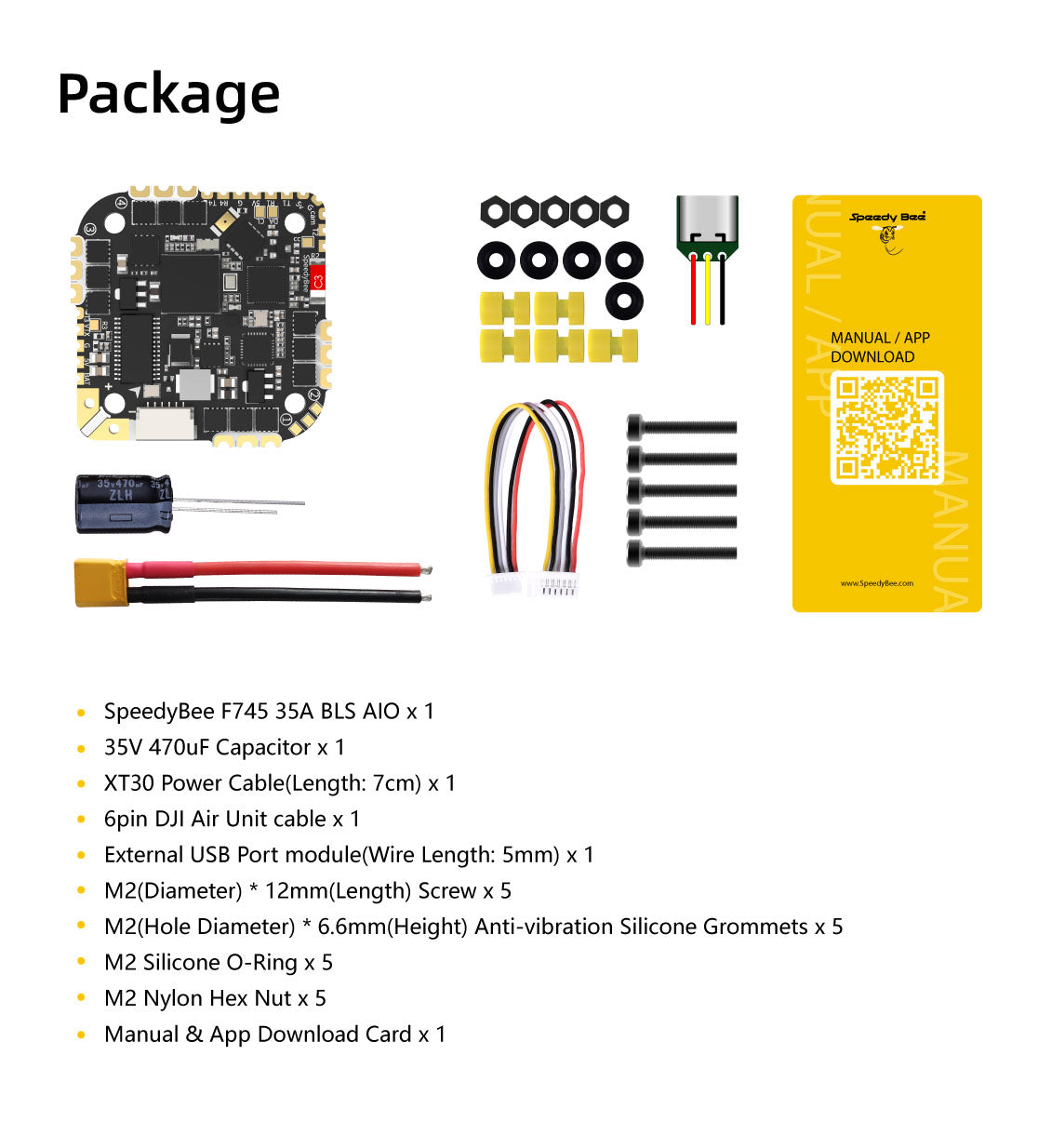 SpeedyBee F745 35A BLS 25.5x25.5 AIO MPU6000 Flight Controller