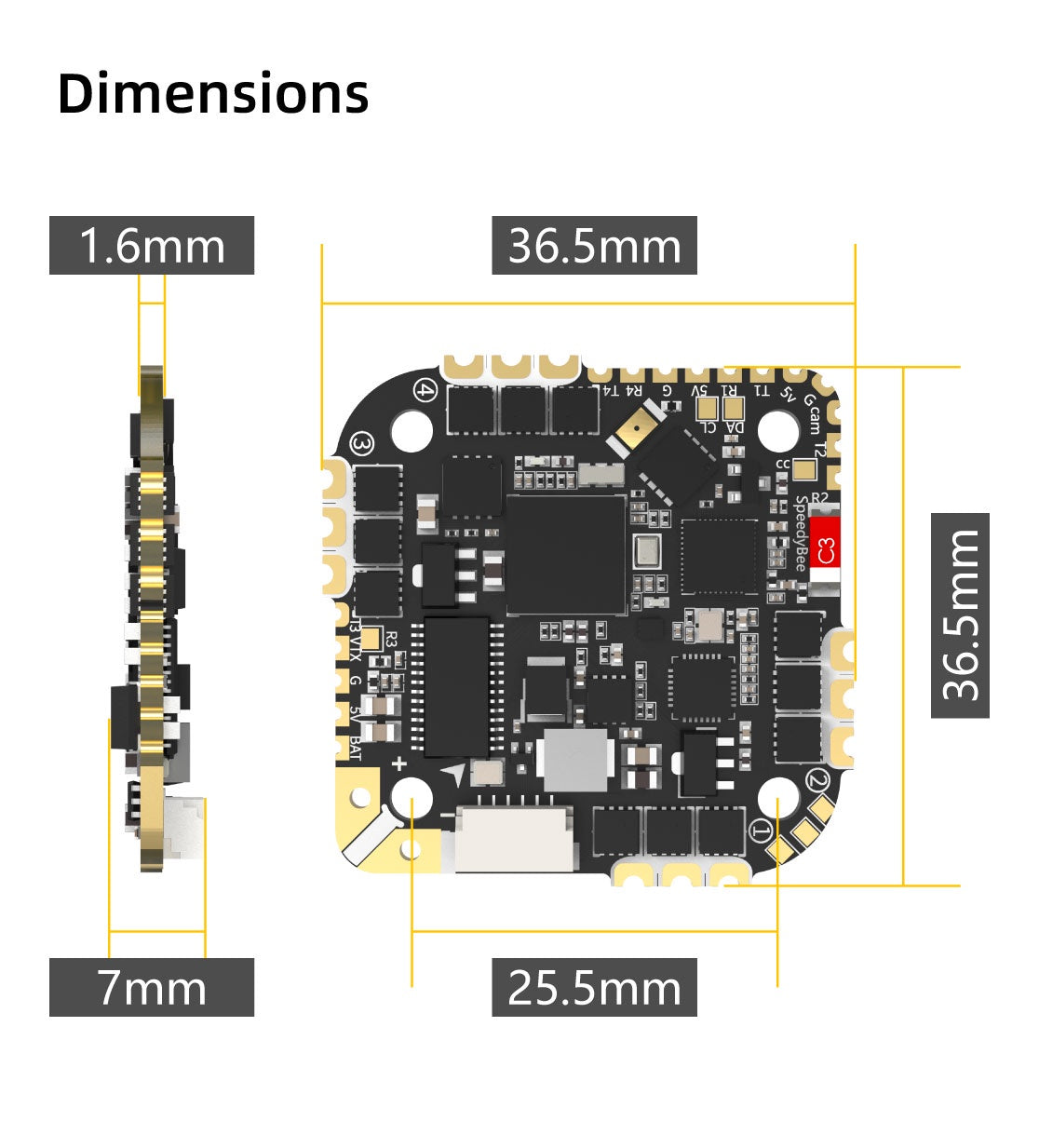 SpeedyBee F745 35A BLS 25.5x25.5 AIO MPU6000 Flight Controller