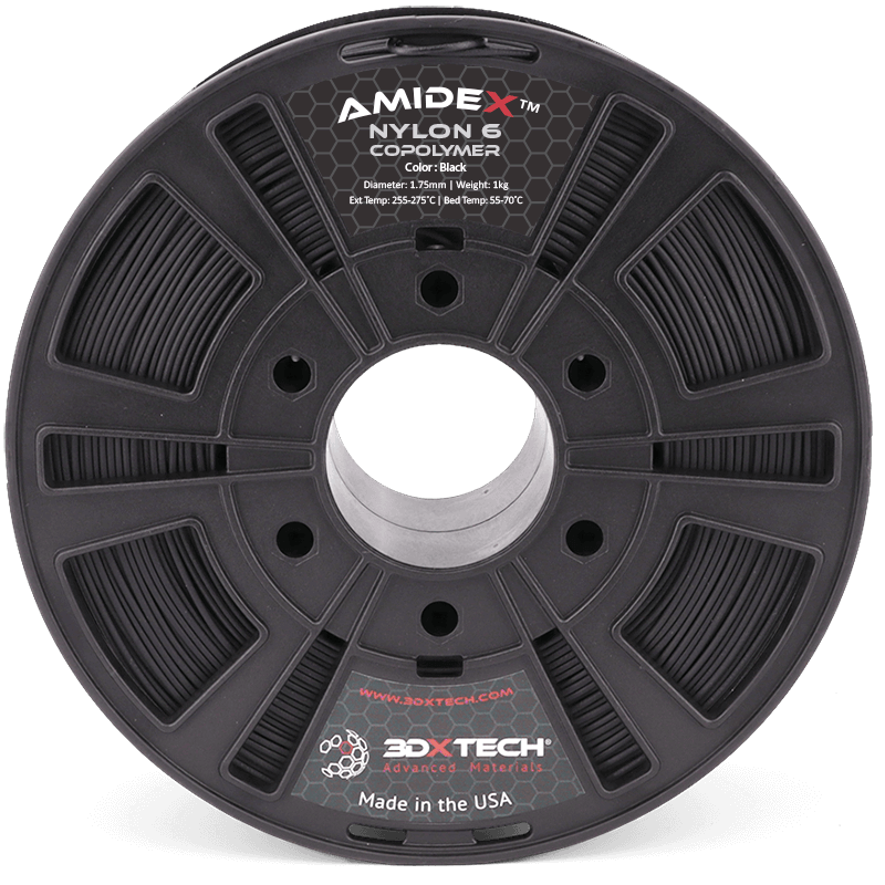 3DXTech Amidex Nylon 6-66 CoPolymer Filament 1.75mm 1KG Black