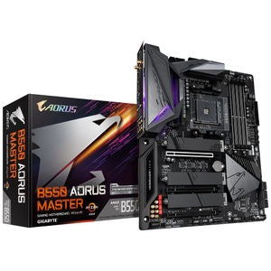 Gigabyte B550 AORUS MASTER AMD Ryzen ATX Motherboard 4xDDR4 6xSATA 2xM.2 2xPCIEx16 LAN RAID WF6 BT 4xUSB3.2 1xUSB-C [PC]