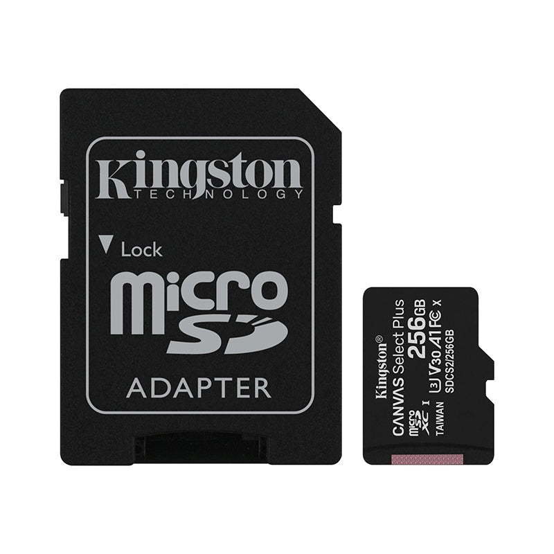 Kingston Micro SD Card 256GB 80R U1 V10 Class 10 Canvas Select SDCS2/256GB