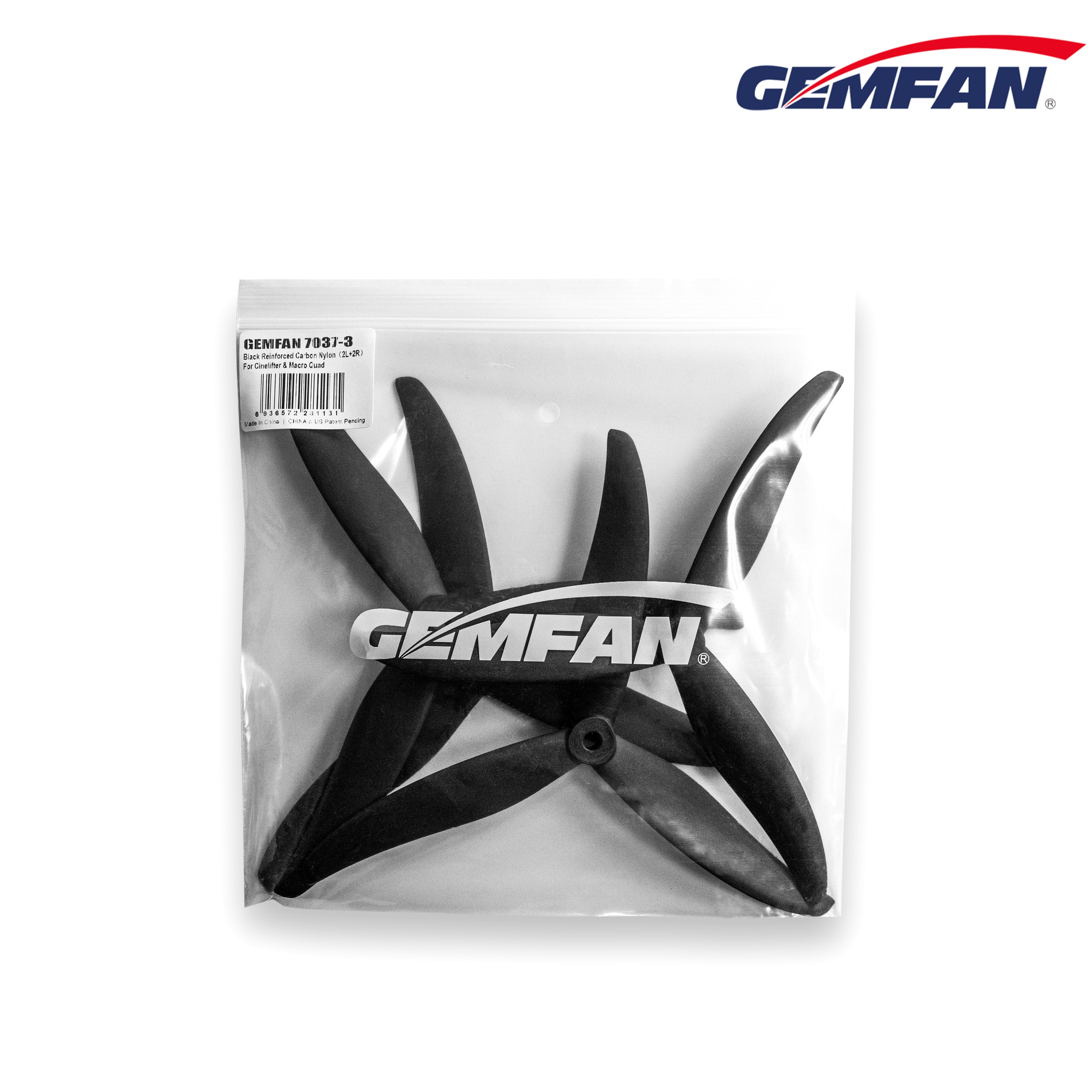 Gemfan 7037 CL Cinelifter 3-Blade Propeller Nylon Carbon (2CW+2CCW)