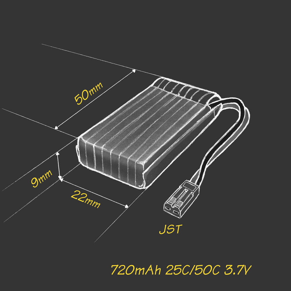 mylipo 720mah 25C/50C 1S (3.7V) with JST Connector [DG]
