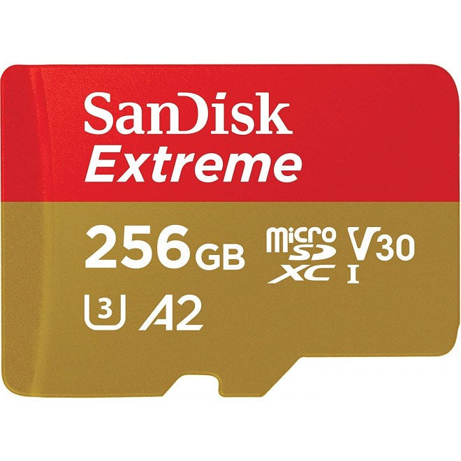SanDisk 256GB Extreme UHS-I A2 V30 U30 microSDXC Memory Card SDSQXAV-256G-GN6MN