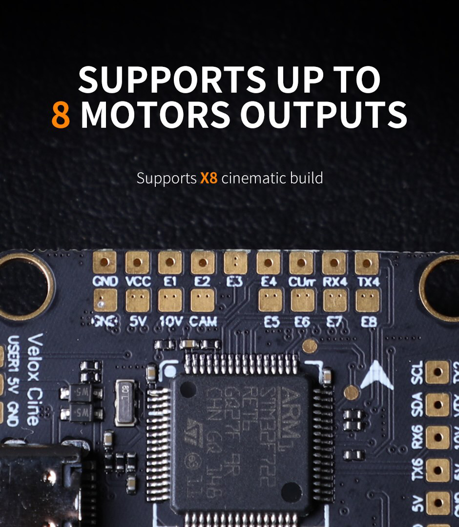 T-Motor Velox Cine ICM42688-P F7 Flight Controller(Analog/HD Compatible)