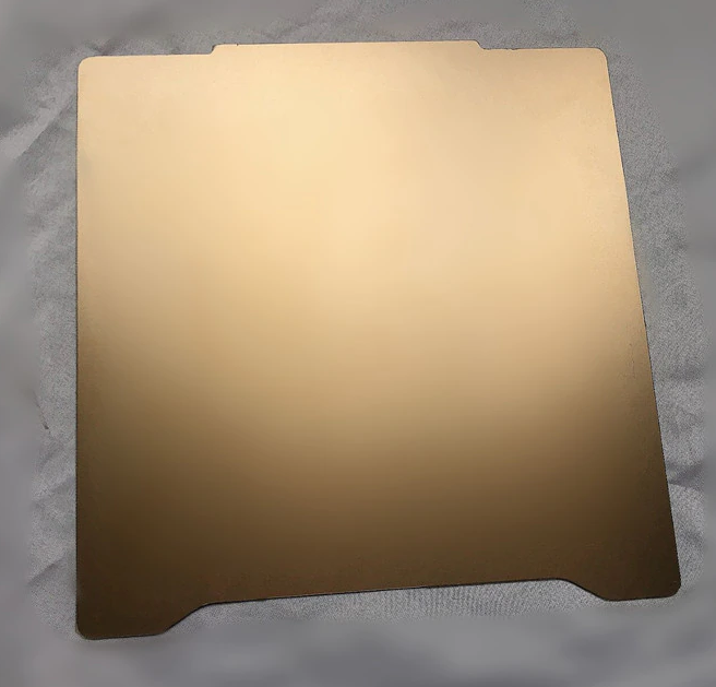 Energetic 180 x 180mm DOUBLE SIDED Smooth PEI/Textured Gold Spring Steel Sheet (For Prusa Mini)