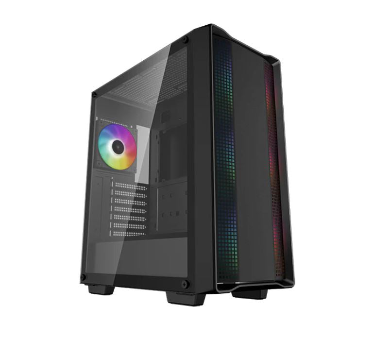 DeepCool CC560 ARGB V2 Mid-Tower Case Full-Sized Tempered Glass Window, 4 x Pre-installed A-RGB Fans 120mm, 2x 3.5" Drive Bays,7 Expansion Slots [PC]
