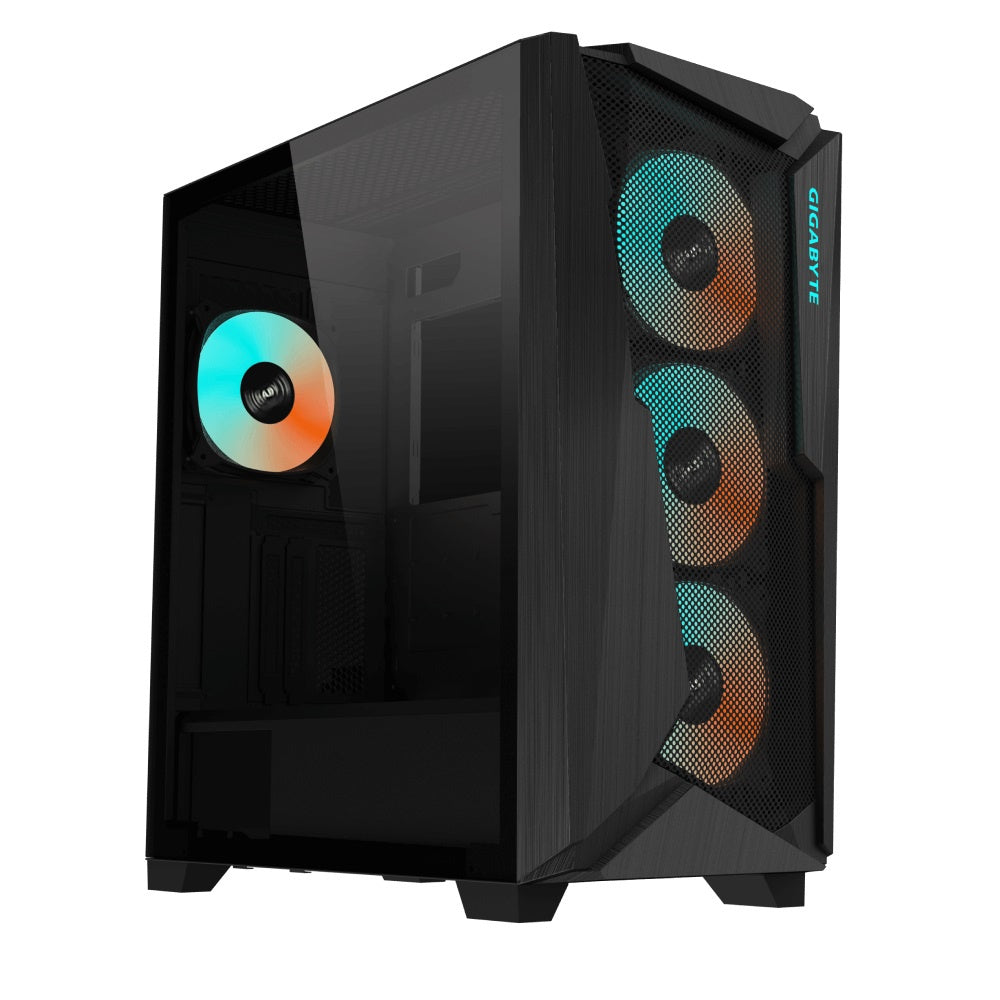 Gigabyte C301 RGB Tempered Glass E-ATX Black Mid Tower Gaming Chassis 2x3.5" 2x2.5" 2xUSB3.0 Detachable Dust Filter Liquid Cooling PSU Standard ATX [PC]