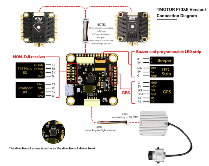 T-Motor F7 HD 3-6S BMI270 Flight controller for DJI Digital HD FPV Air Unit
