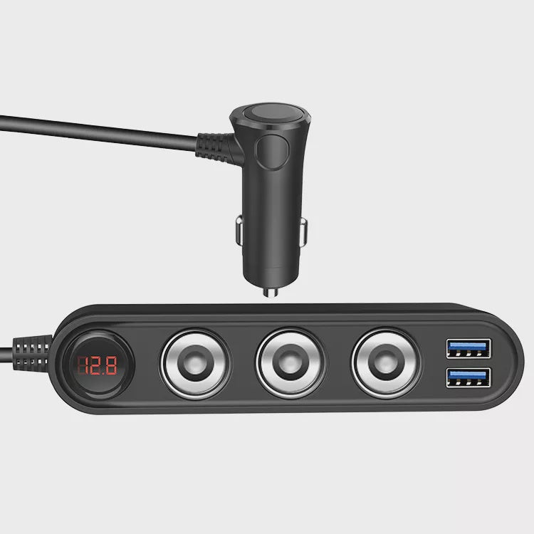 Cigarette 12/24v Triple Outlet with USB QC3 and Voltage Display