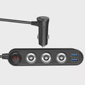 Cigarette 12/24v Triple Outlet with USB QC3 and Voltage Display