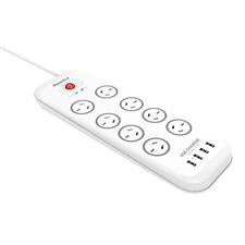 Huntkey Power Board (SAC807) with 8 sockets and 4 USB charging port and surge protection (total 4.0A) [PC]