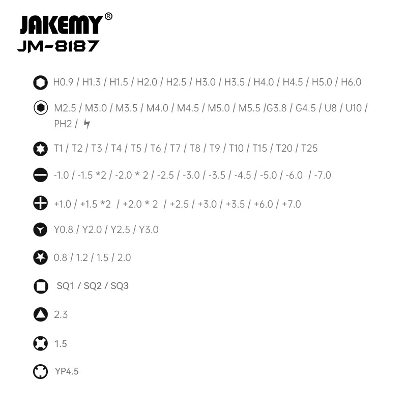 JAKEMY 83 IN 1 Precision Magnetic Screwdriver Driver Tool Set JM-8187
