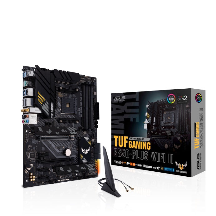 ASUS AMD B550 TUF GAMING B550-PLUS WIFI II (Ryzen AM4) ATX Motherboard, PCIe 4.0, Dual M.2, 10 DrMOS Power Stages, 2.5Gb LAN, HDMI, DP, Wi-Fi 6 [PC]