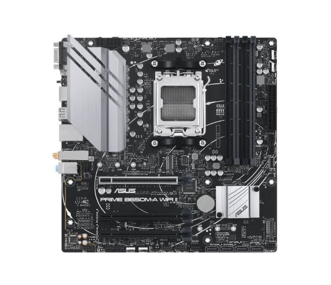 ASUS AMD B650M PRIME B650M-A WIFI II (AM5) Micro-ATX motherboard, 4xDDR5 192GB, 1 x PCIe 4.0 x16 slot, 2 x M.2 slots, 4 x SATA, Wi-Fi 6, Realtek 2.5G [PC]