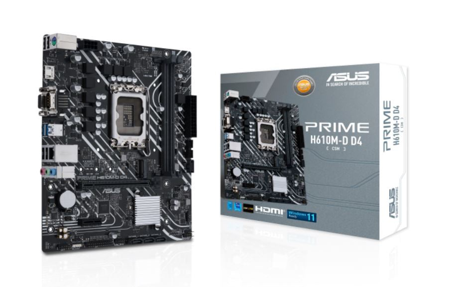 ASUS H610M-A WIFI D4-CSM PRIME mATX, LGA1700, Intel H610, 2xDDR4 64GB, PCIe 4.0 x16, 2xM.2, 4xSATA, Wi-Fi 5, 1GbE