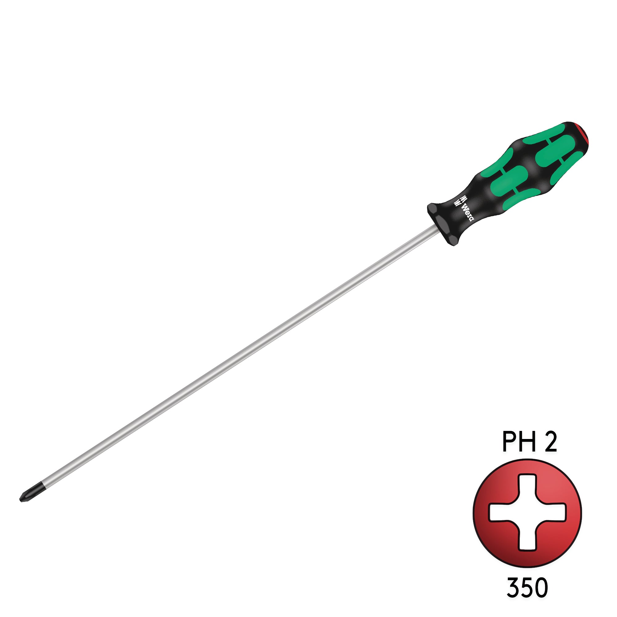 Wera 350 PH 2 X 300mm Phillips Screw Driver (Extra Long) 05008730001
