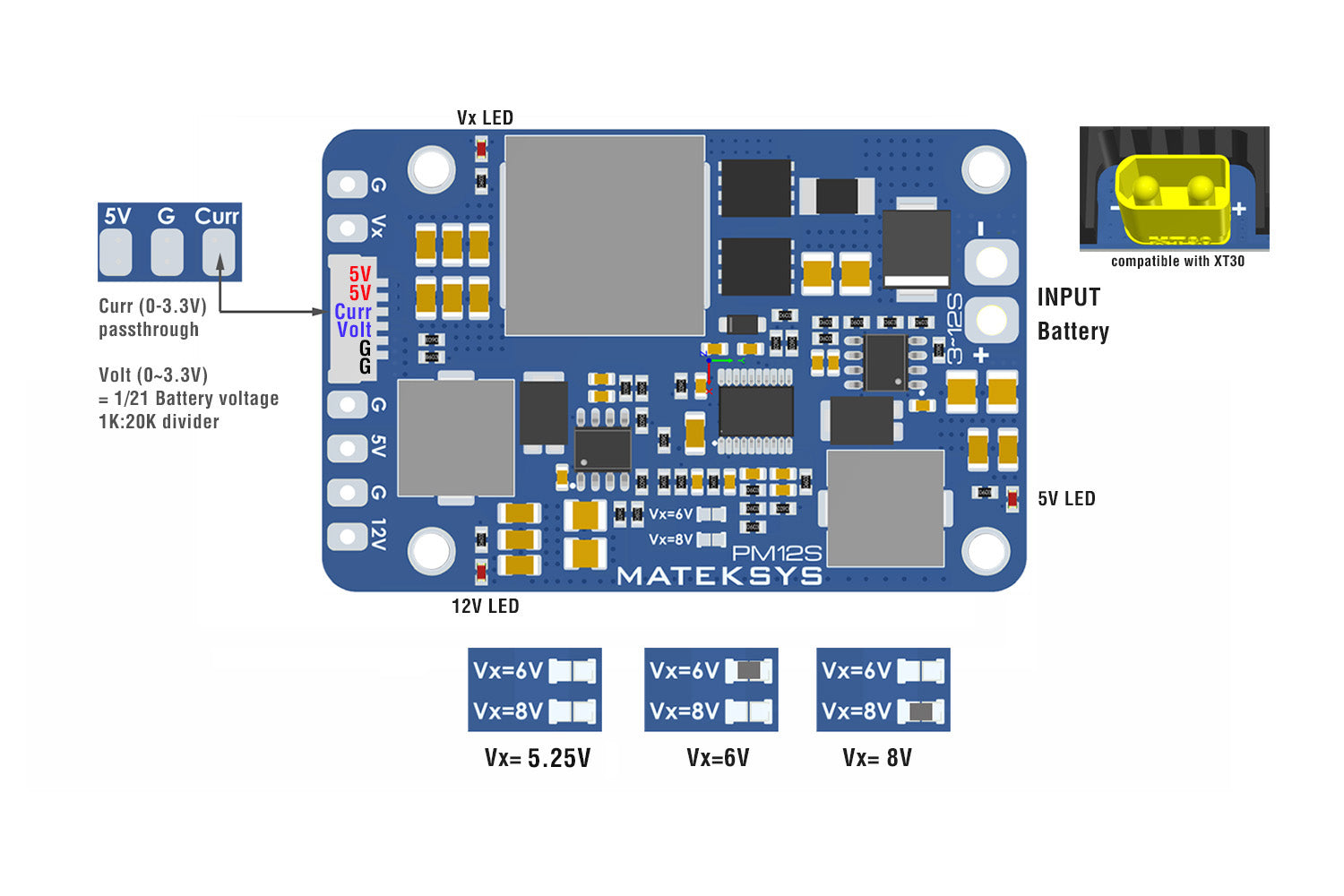 Matek Power Module 5v/4A 12v/4A PM12S-3