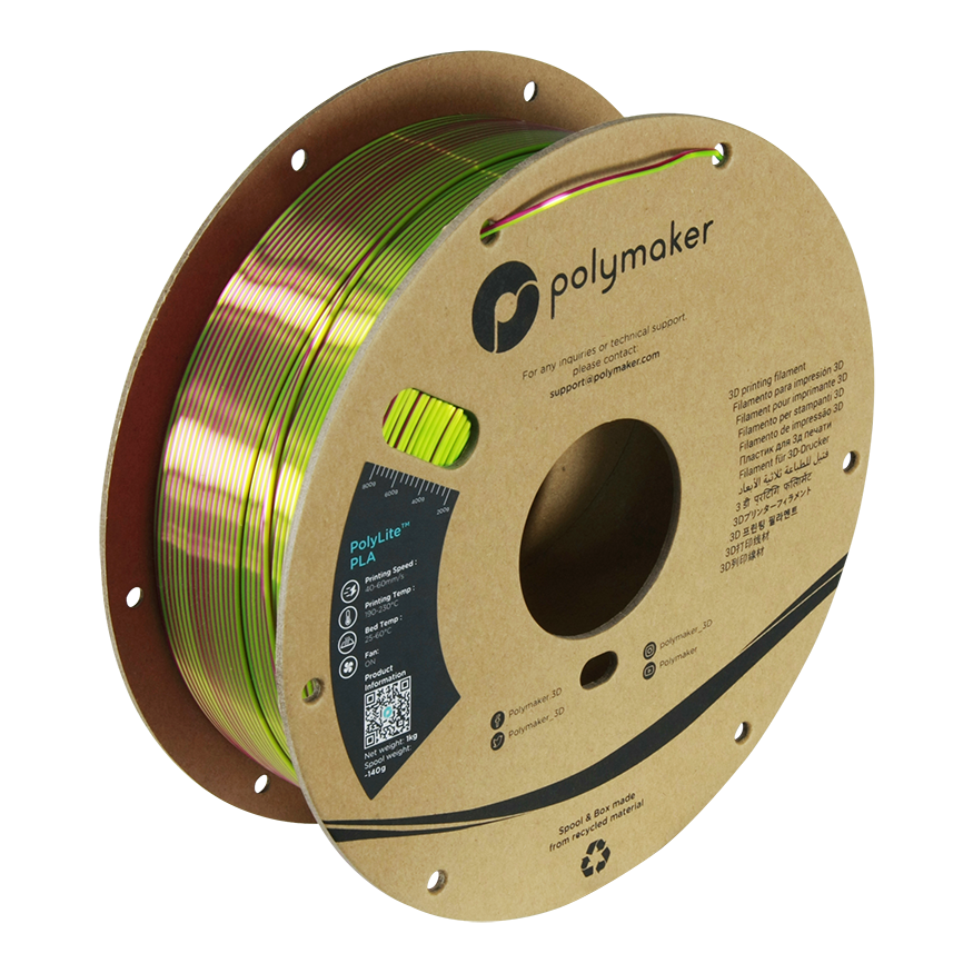 Polymaker PolyLite™ Dual Colour Silk PLA Filament 1kg 1.75mm