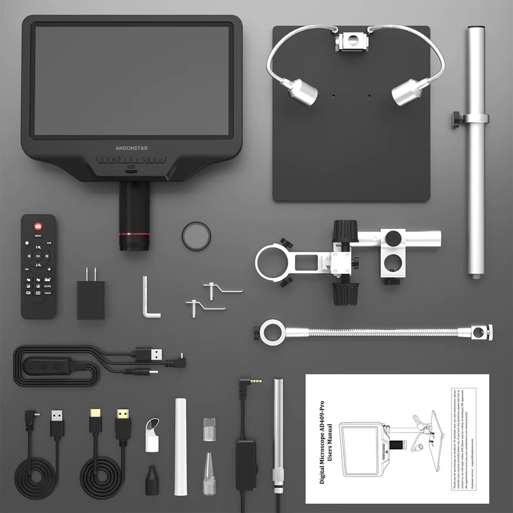 Andonstar 10.1'' AD409 PRO HDMI WIFI Digital Microscope Measure Software PC Connection for PCB Solder Check Tool for SMT SMD Repair