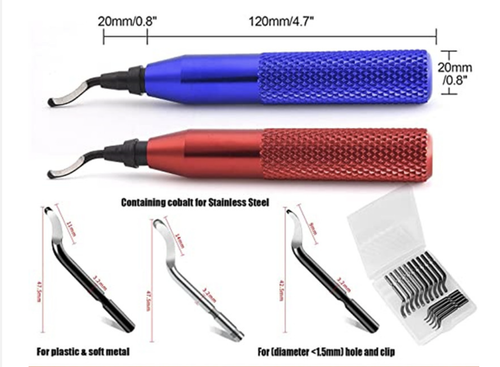 Swivel Head Deburring Tool (Aluminum Handle) For Cleaning 3D Prints - 3.2mm Shaft