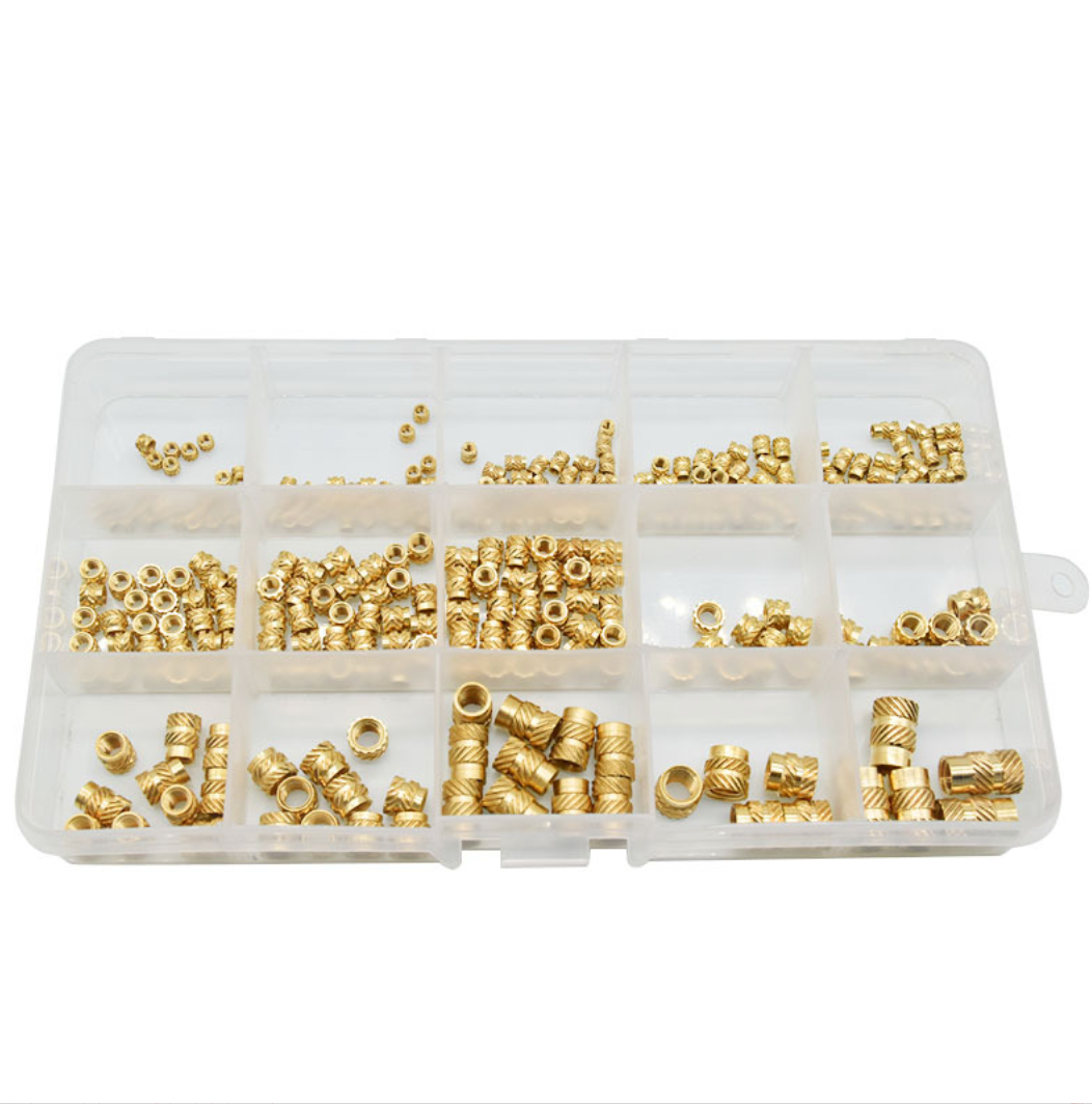 300 Piece M2, M3, M4 Threaded Knurled Brass Heat Set Insert Kit for 3D Printing