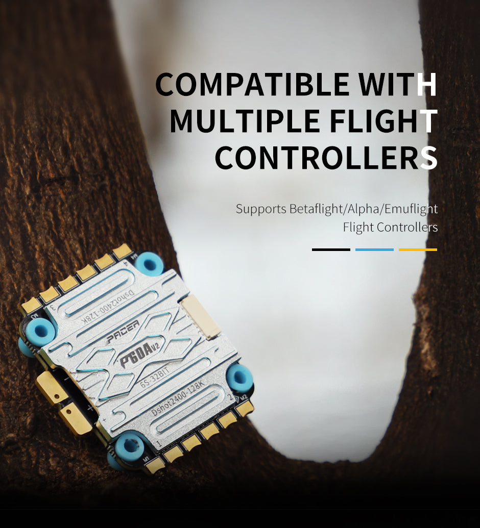 T-Motor T-Motor P60A V2 3-6S Dshot2400 4-in-1 BLHeli_32 128K ESC - 30.5x30.5