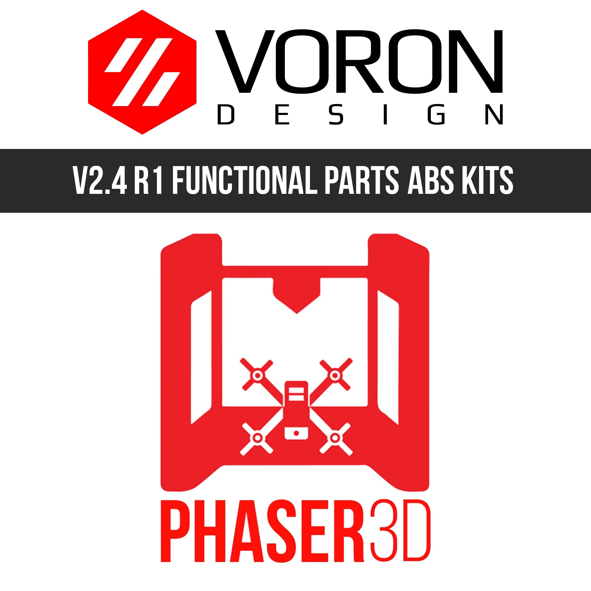 Voron 2.4 R1 Functional Parts Set Printed in ABS