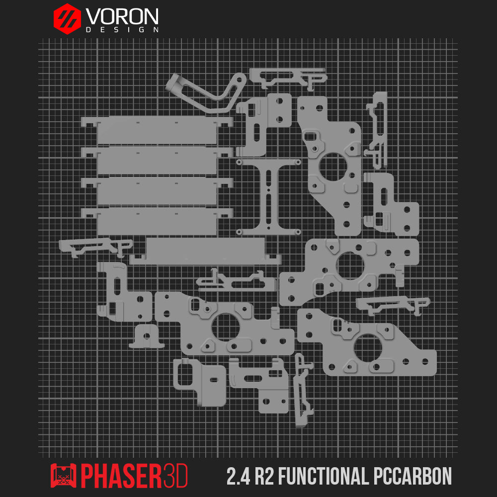Voron 2.4 R2 Functional Parts Set Printed in Polycarbonate Carbon Fibre