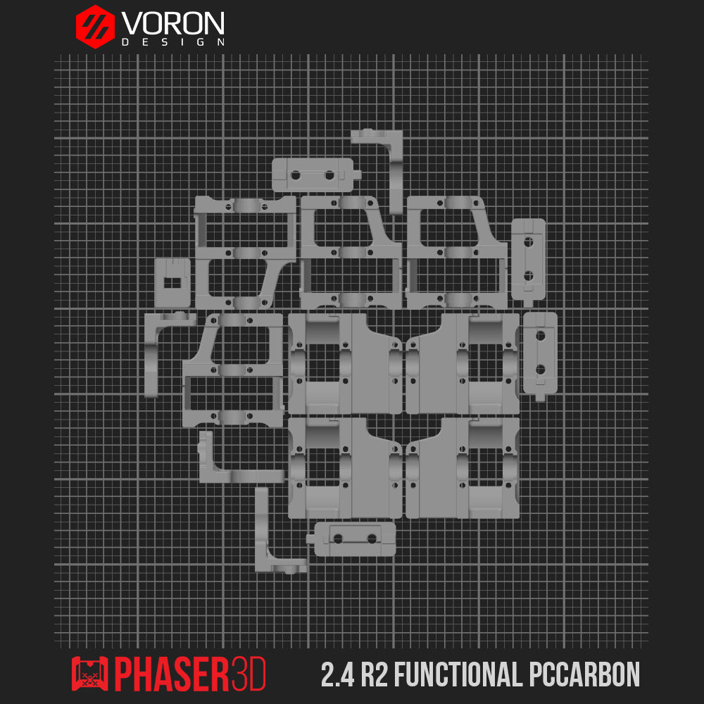 Voron 2.4 R2 Functional Parts Set Printed in Polycarbonate Carbon Fibre