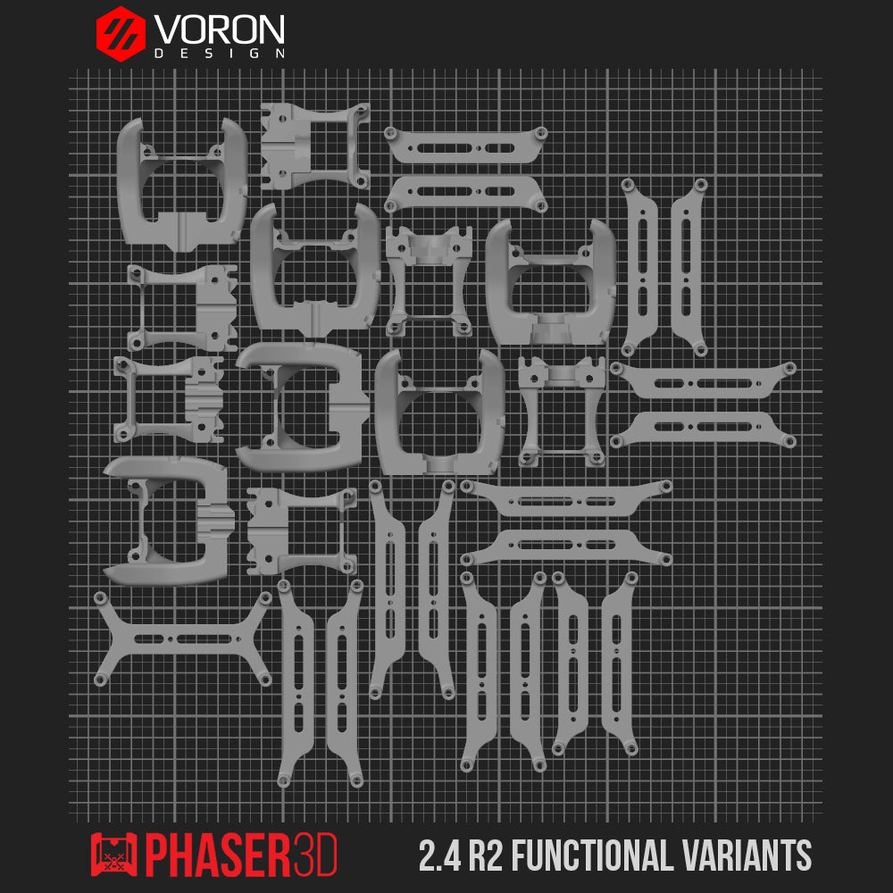 Voron 2.4 R2 Functional Parts Set Printed in Polycarbonate Carbon Fibre