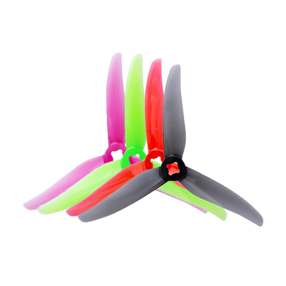 Gemfan Hurricane 4023 4" Durable 3-Blade Propeller w/M5 Adapters - 1.5mm Shaft (2CW + 2CCW)