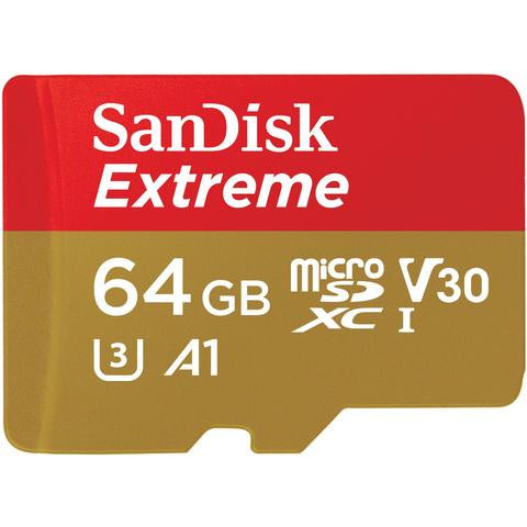 SANDISK 64GB Extreme MicroSDXC SDSQXAH-064G-GN6MN