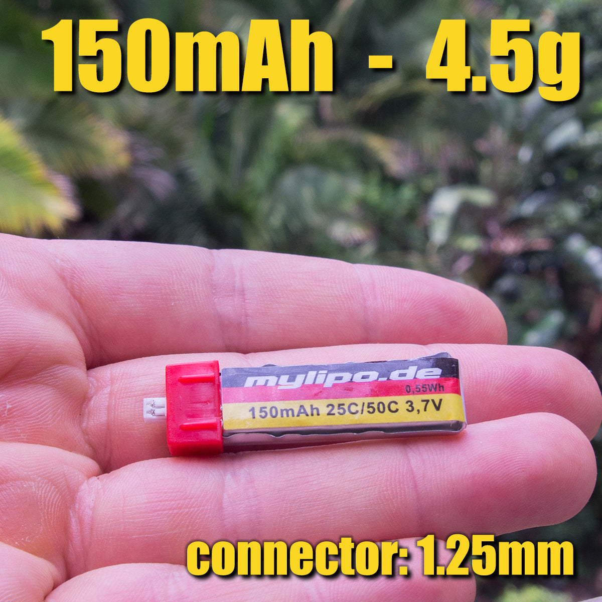 mylipo 150mAh 25C 1S LiPo Battery - Micro-JST Connector (4.4g) [DG]