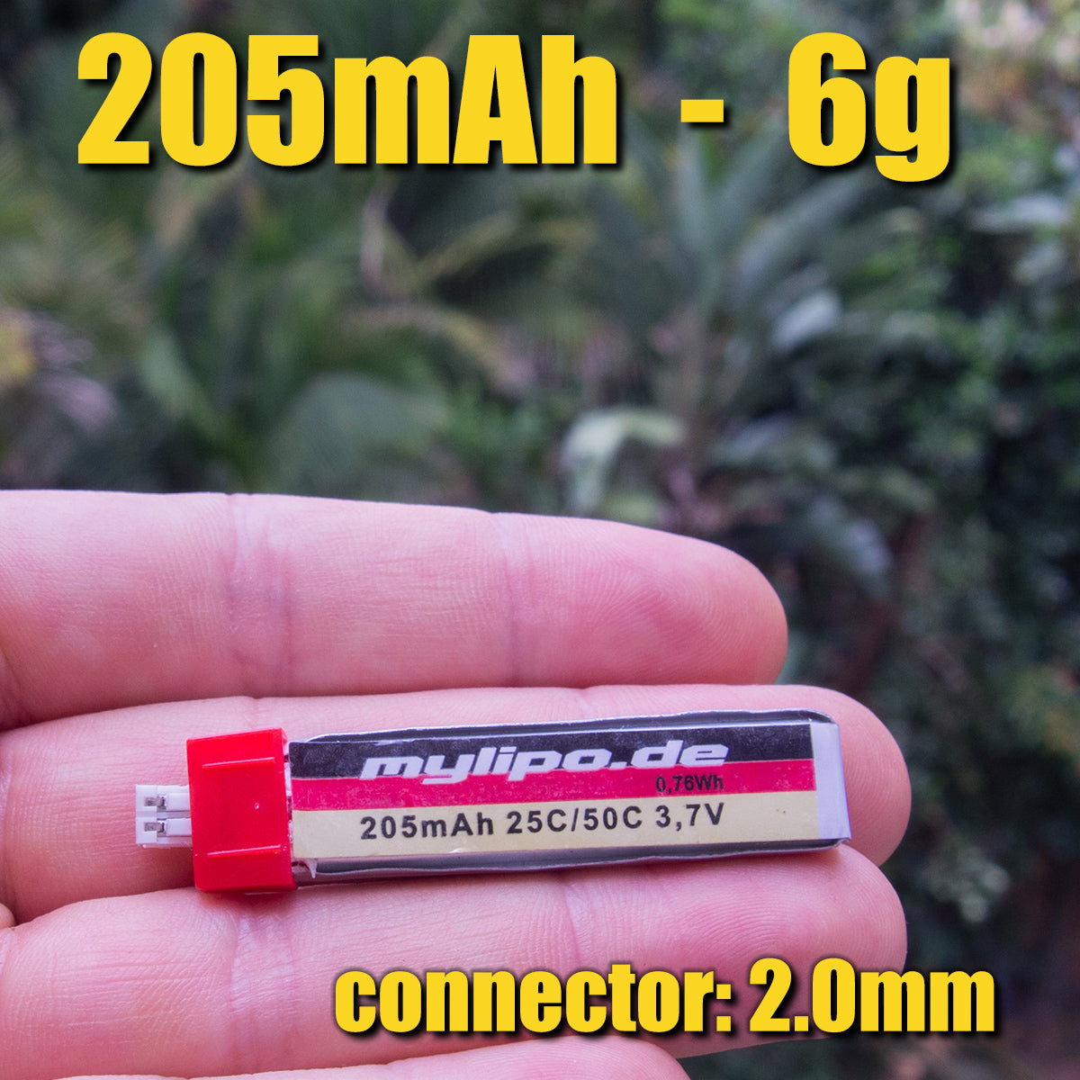 mylipo 205mAh/25C 1S (6.0g) - PH2 connector