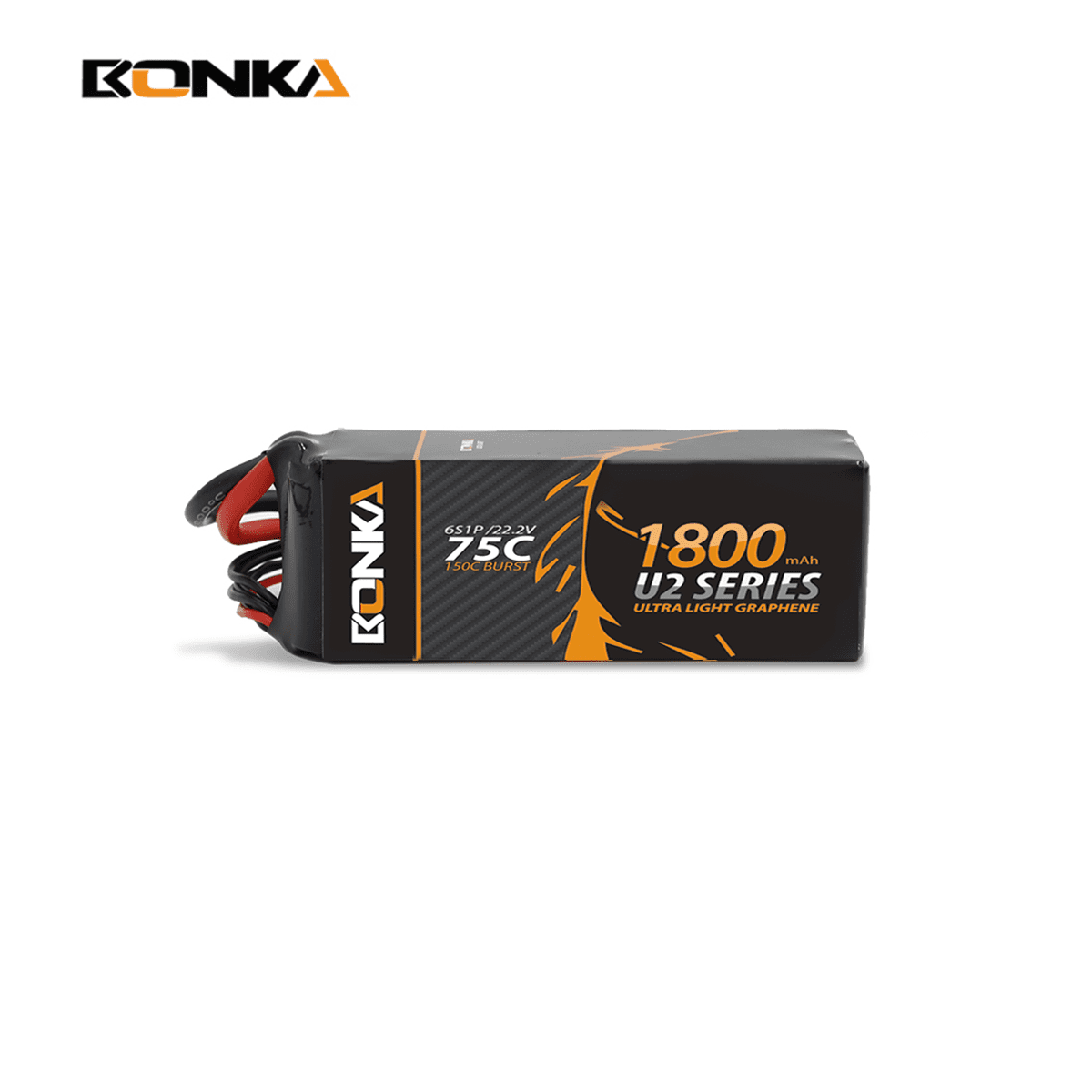 Bonka 1800mAh 6S 22.2V 75C Lipo Battery BKU2-1800/75-6S/GR - Phaser FPV