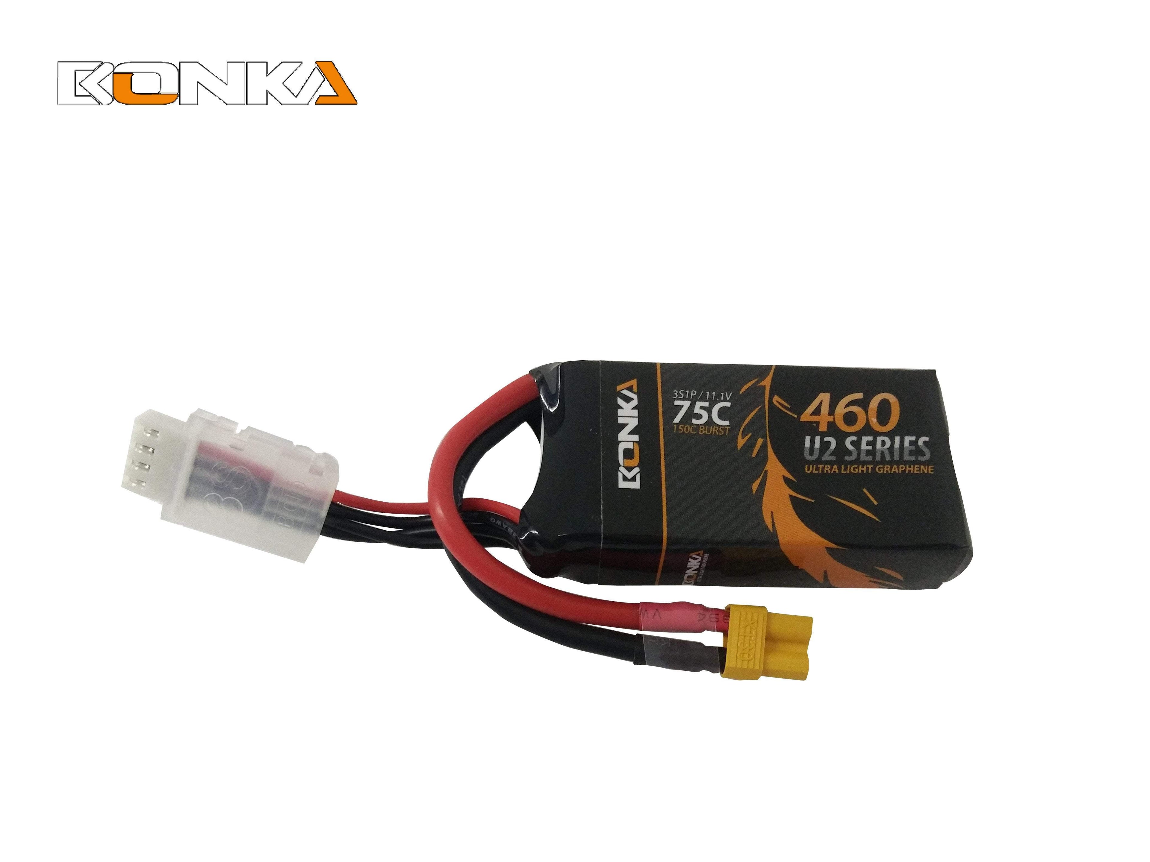 Bonka 460mAh 75c 3s XT30 Lipo Battery BKU2-460/75-3s/GR - Phaser FPV