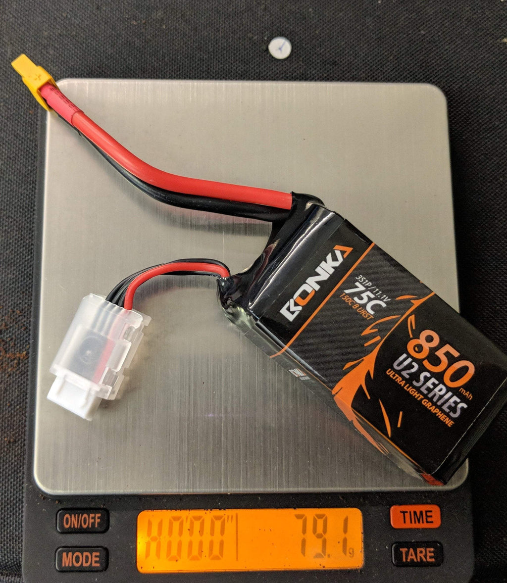Bonka 850mAh 75c 3s XT30 Lipo Battery BKU2-850/75-3S/GR - Phaser FPV