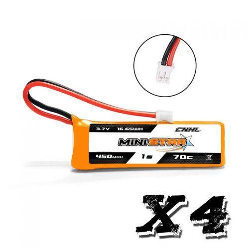 Chinahobbyline CNHL 450mah 3.7v 1S 70C Lipo Battery (4pcs) [DG]