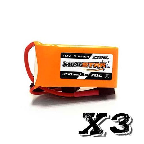 Chinahobbyline CNHL Ministar 350MAH 11.1V 3S 70C Lipo Battery (3 pack) [DG]
