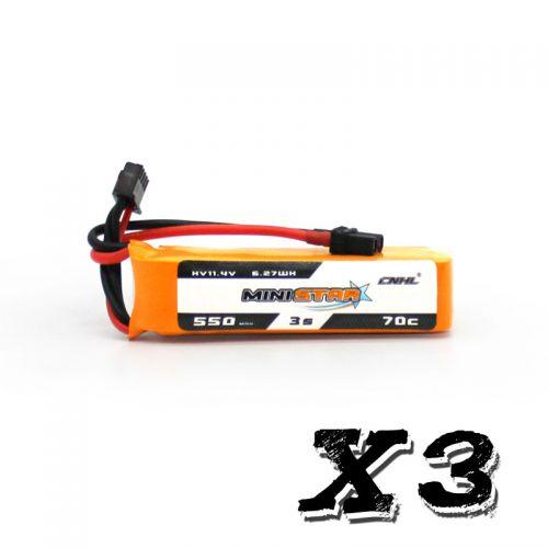 Chinahobbyline CNHL Ministar 550MAH 11.4V 3S 70C HV Lipo Battery (3 Pack) [DG]